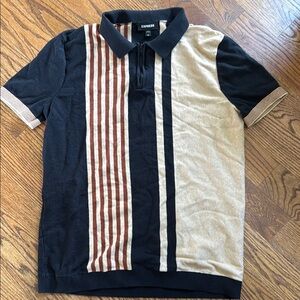 Express Black and Tan Polo with Stripes